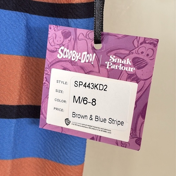 Brand New Unique Vintage Scooby Doo x Smak Parlour Striped Button Down Dress - Picture 10 of 15